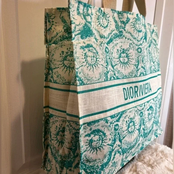 DIOR CHRISTIAN DIOR CANVAS DIORIVIERA TOILE de JOUY SOLEIL TOTE - Picture 3 of 14